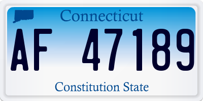 CT license plate AF47189