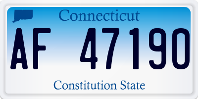 CT license plate AF47190
