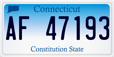 CT license plate AF47193