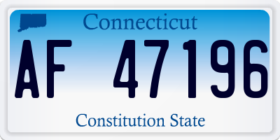 CT license plate AF47196
