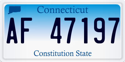 CT license plate AF47197