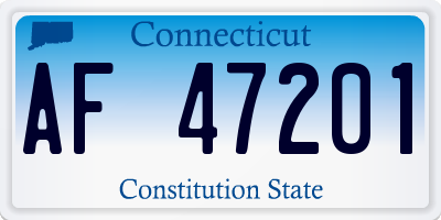 CT license plate AF47201