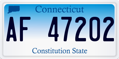 CT license plate AF47202