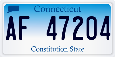 CT license plate AF47204