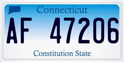 CT license plate AF47206