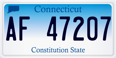 CT license plate AF47207