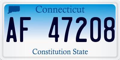 CT license plate AF47208