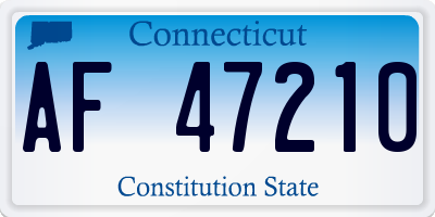 CT license plate AF47210