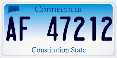 CT license plate AF47212