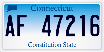 CT license plate AF47216