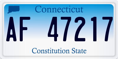 CT license plate AF47217
