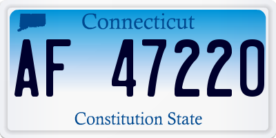 CT license plate AF47220