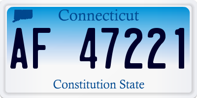 CT license plate AF47221