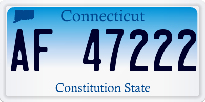 CT license plate AF47222