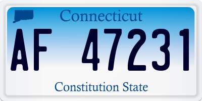 CT license plate AF47231