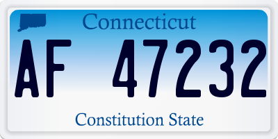 CT license plate AF47232