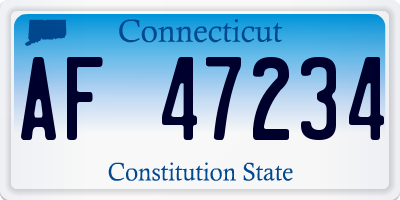 CT license plate AF47234