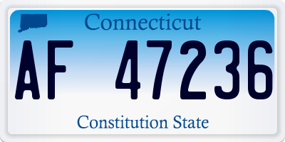 CT license plate AF47236