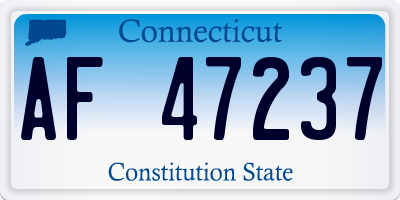 CT license plate AF47237
