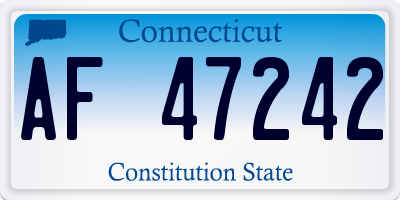 CT license plate AF47242