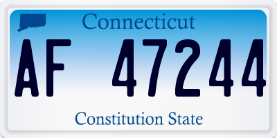 CT license plate AF47244