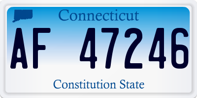 CT license plate AF47246