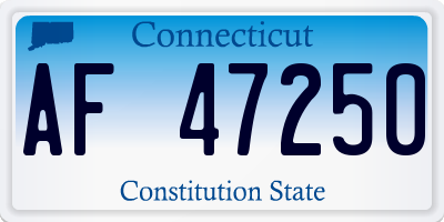CT license plate AF47250