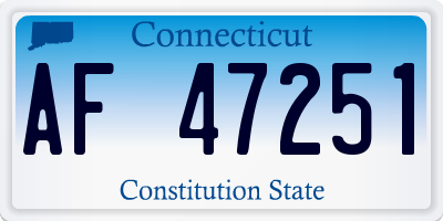 CT license plate AF47251