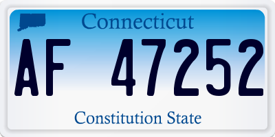 CT license plate AF47252