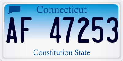 CT license plate AF47253