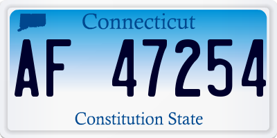 CT license plate AF47254