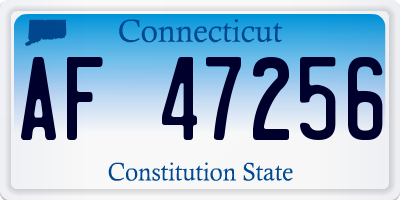 CT license plate AF47256
