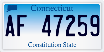 CT license plate AF47259