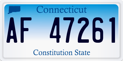 CT license plate AF47261