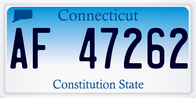 CT license plate AF47262