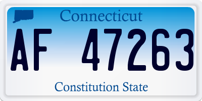 CT license plate AF47263