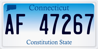 CT license plate AF47267