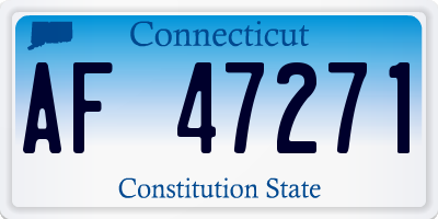 CT license plate AF47271