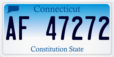 CT license plate AF47272