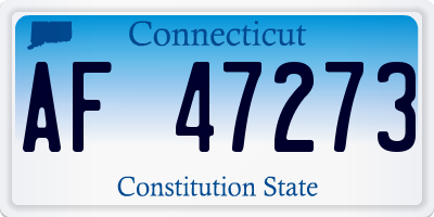 CT license plate AF47273