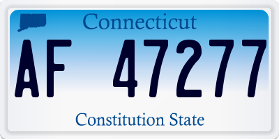 CT license plate AF47277