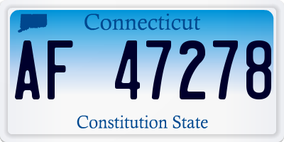 CT license plate AF47278