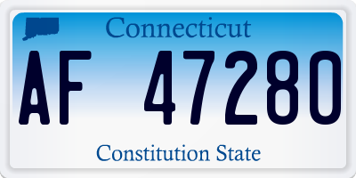 CT license plate AF47280