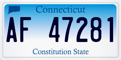 CT license plate AF47281