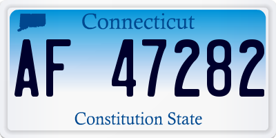 CT license plate AF47282