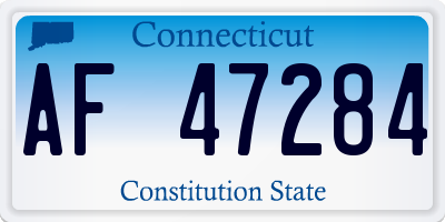 CT license plate AF47284