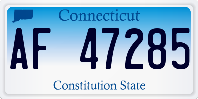 CT license plate AF47285