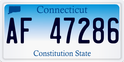 CT license plate AF47286