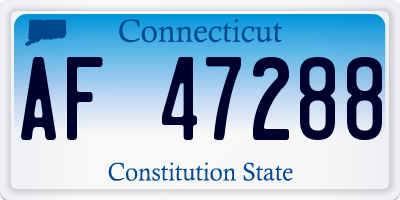 CT license plate AF47288