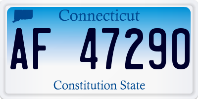 CT license plate AF47290